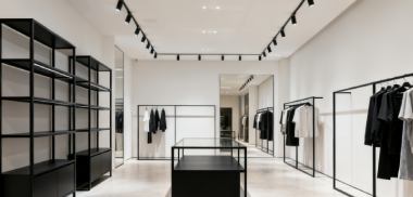 Powder coated steel shopfitting components and display fixtures produced by Wilco Sheet Metal